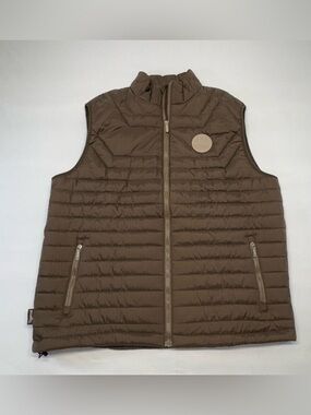 Tigercat-Men's Quilted Brown Packable Puffer Vest - Lightweight Size 2XL